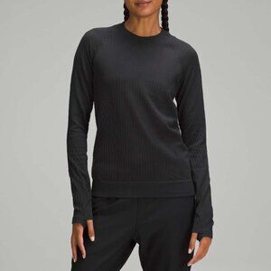 LULULEMON REST LESS PULLOVER AERIAL CURRENT BLACK SIZE 6